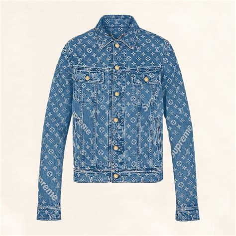 supreme louis vuitton jean jacket replica|louis vuitton supreme jacket price.